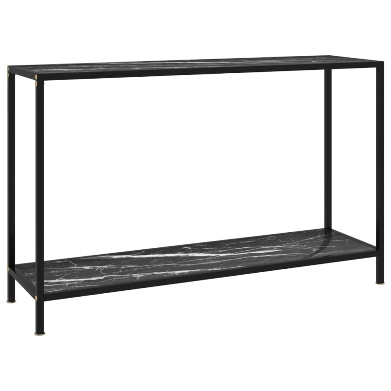 Stolik konsolowy, czarny, 120x35x75 cm, szkło hartowane