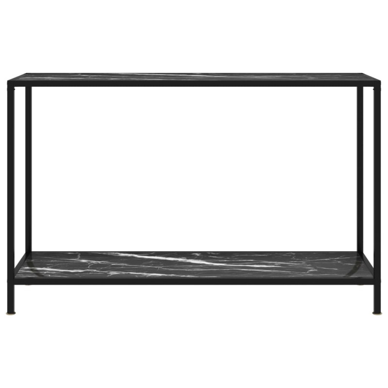 Stolik konsolowy, czarny, 120x35x75 cm, szkło hartowane