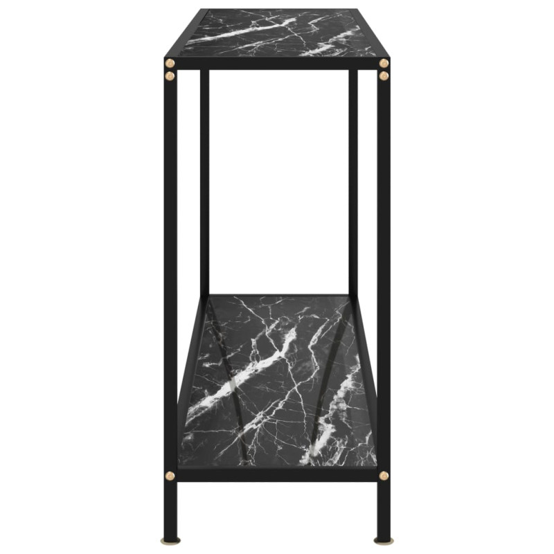 Stolik konsolowy, czarny, 120x35x75 cm, szkło hartowane