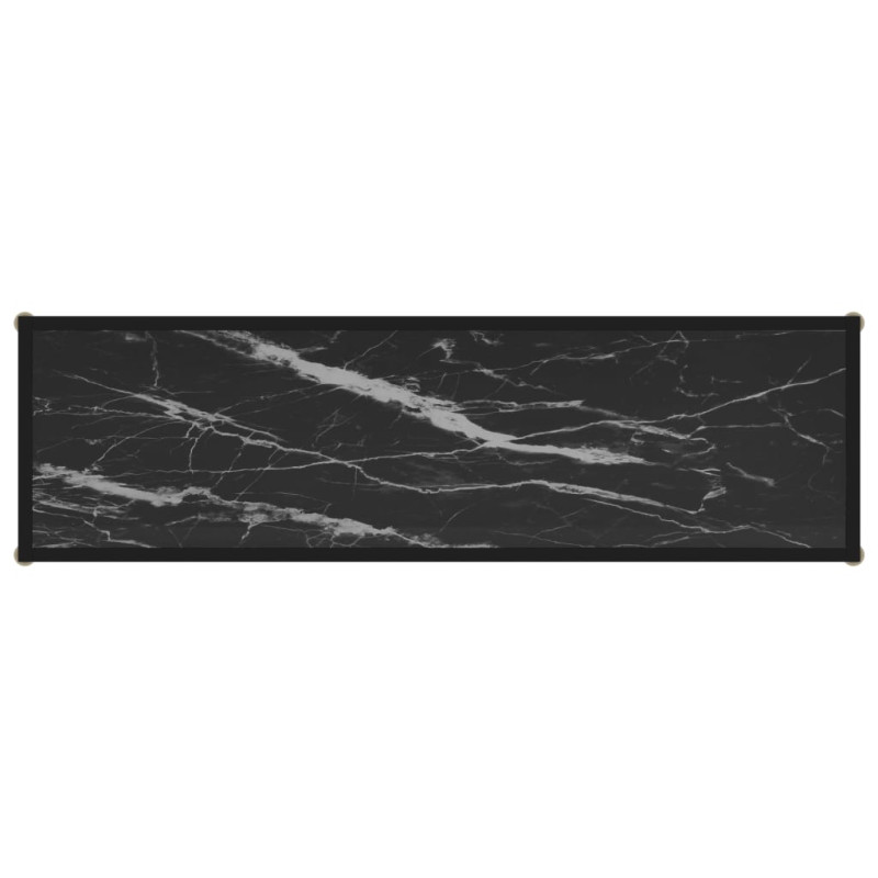 Stolik konsolowy, czarny, 120x35x75 cm, szkło hartowane