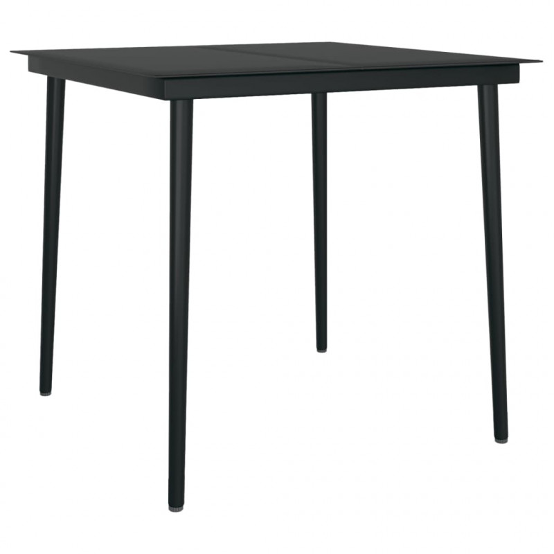 5-częściowy zestaw mebli ogrodowych z poduszkami, czarny