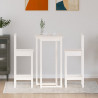 3-cz. zestaw mebli barowych, biały, lite drewno sosnowe