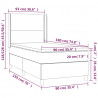 Łóżko kontynentalne z materacem i LED zielony aksamit 90x190 cm