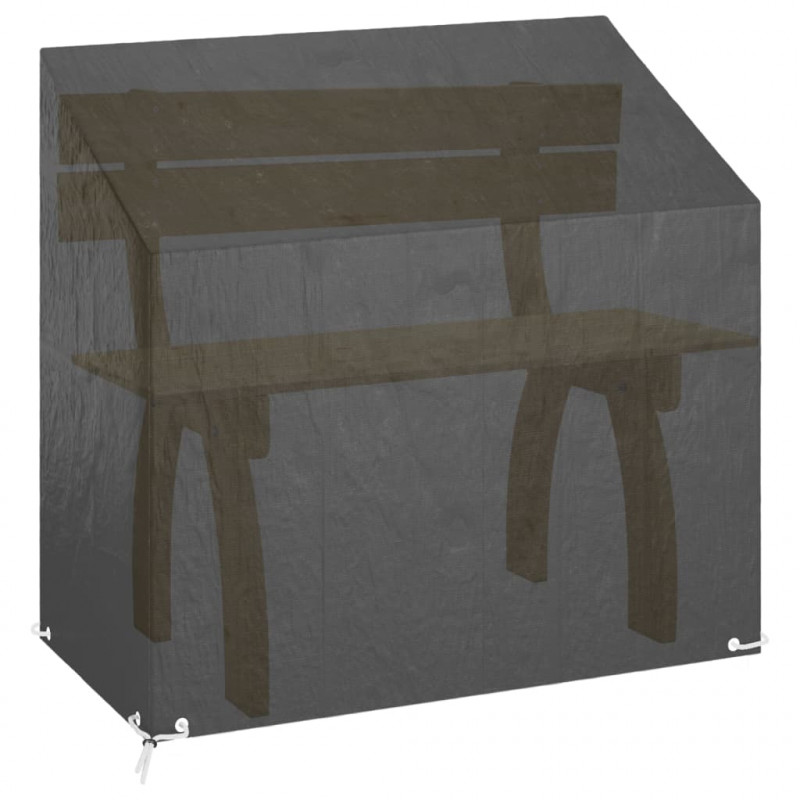 Pokrowce na ławki ogrodowe, 2 szt, 8 oczek, 130x70x70/88 cm, PE