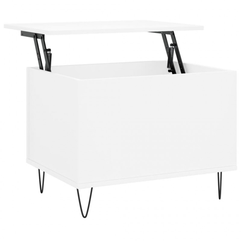 Stolik kawowy, biały 60x44,5x45 cm, materiał drewnopochodny