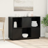 Szafka, czarna, 110,5x35x80 cm, lite drewno sosnowe
