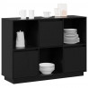 Szafka, czarna, 110,5x35x80 cm, lite drewno sosnowe