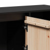 Szafka, czarna, 110,5x35x80 cm, lite drewno sosnowe