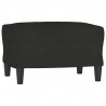 3-osobowa sofa z podnóżkiem, czarna, 180 cm, tkaniną
