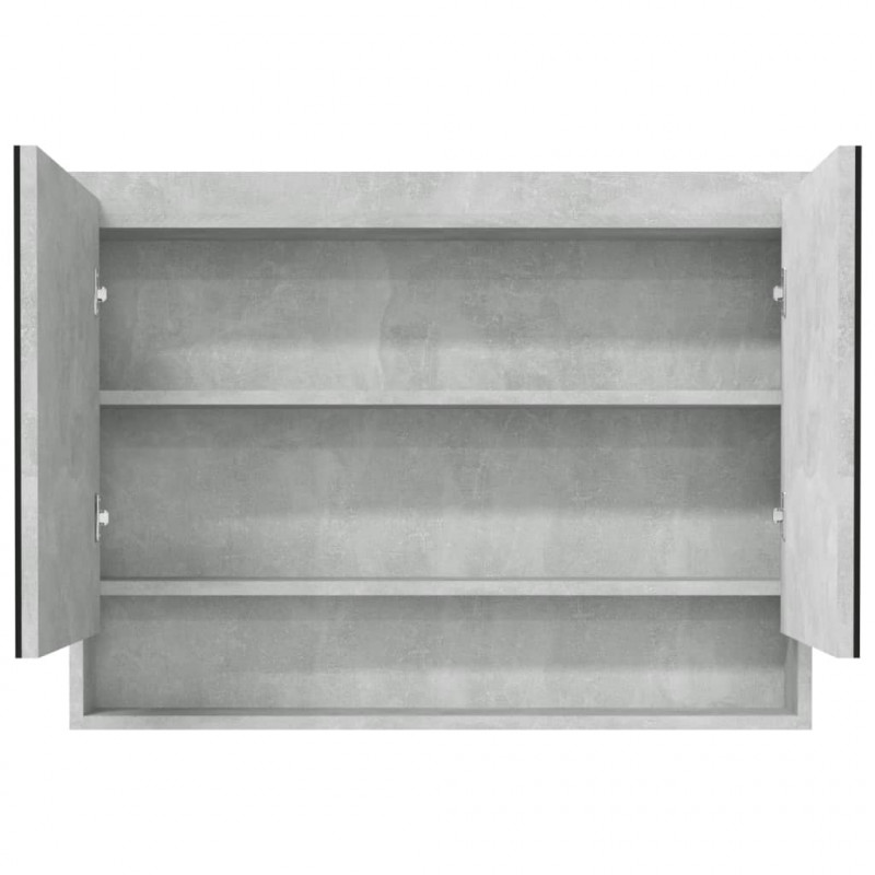Szafka łazienkowa z lustrem, 80x15x60 cm, MDF, szarość betonu