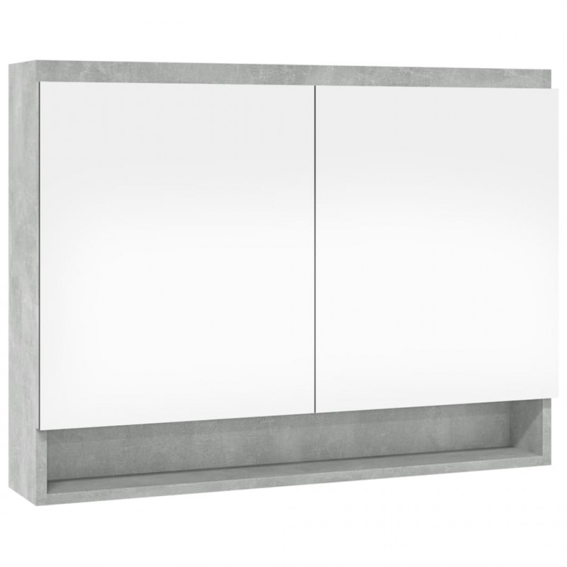 Szafka łazienkowa z lustrem, 80x15x60 cm, MDF, szarość betonu