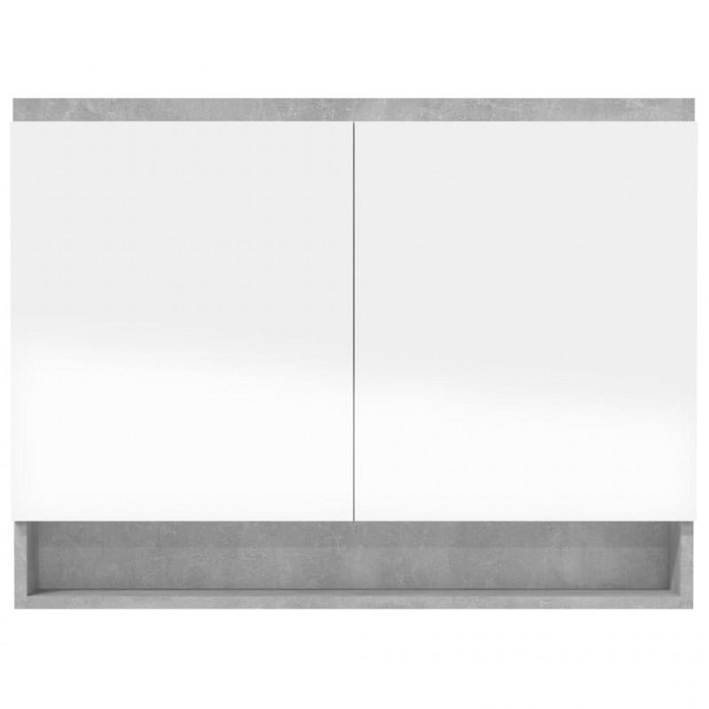 Szafka łazienkowa z lustrem, 80x15x60 cm, MDF, szarość betonu