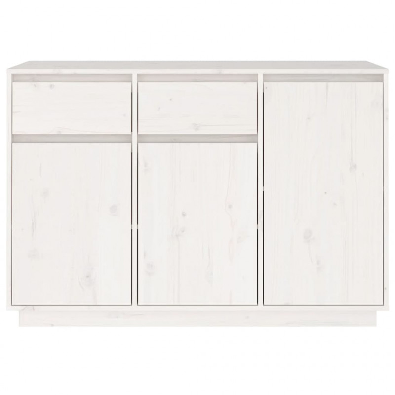 Szafka, biała, 110x34x75 cm, lite drewno sosnowe