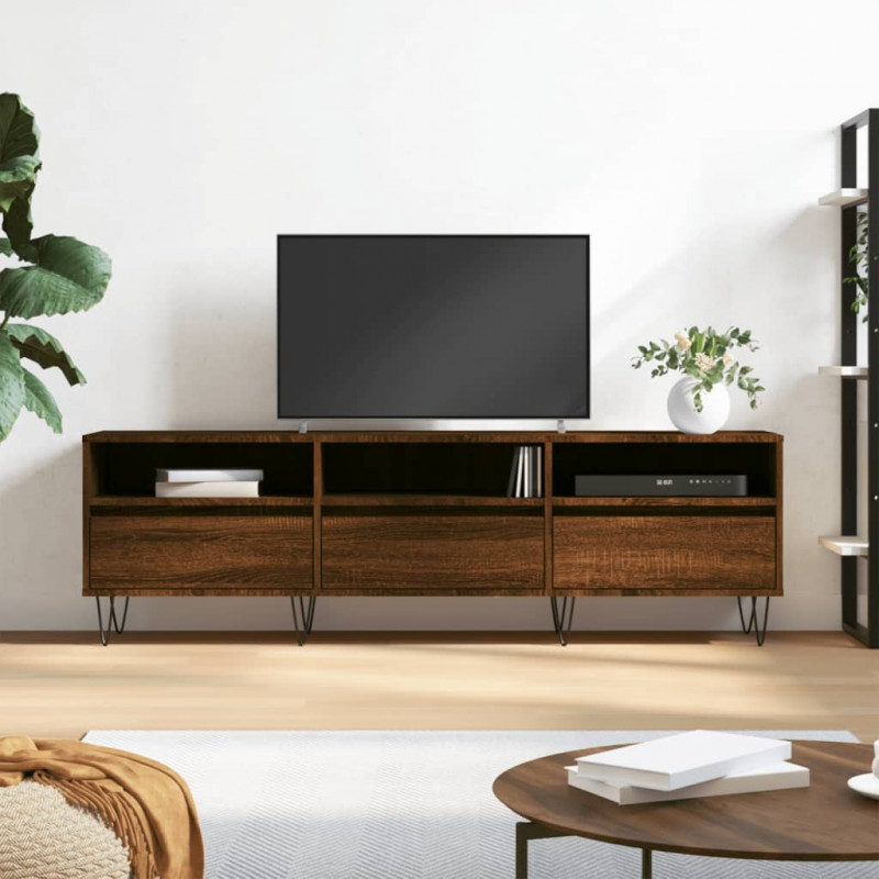 Szafka pod TV, brązowy dąb, 150x30x44,5 cm