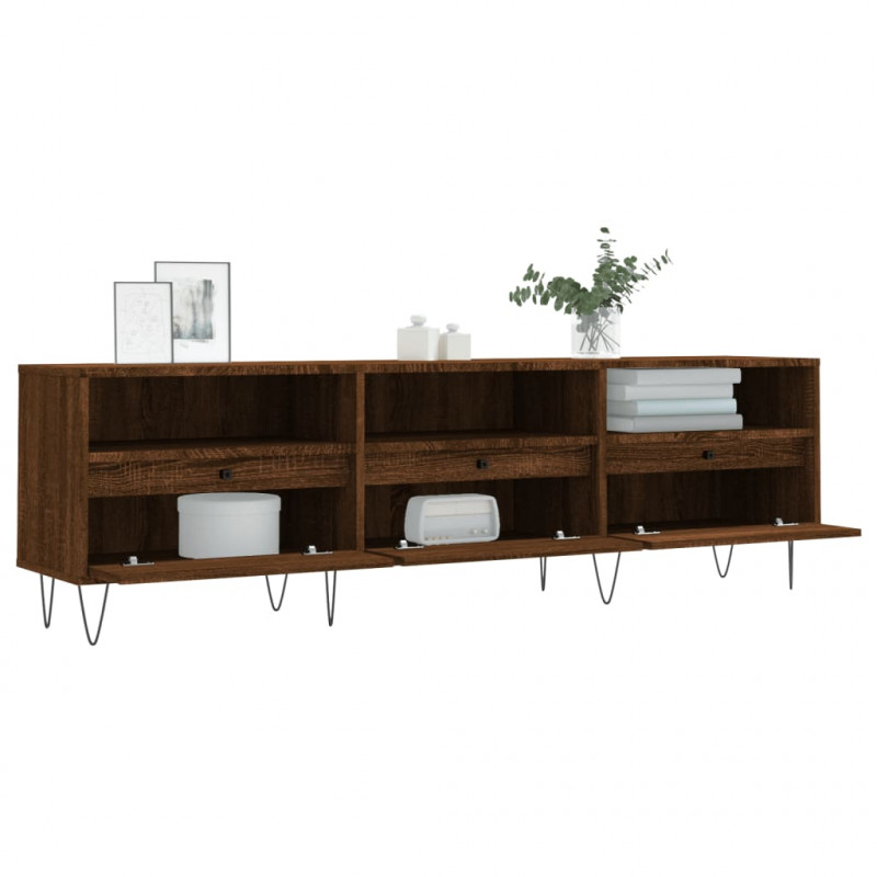 Szafka pod TV, brązowy dąb, 150x30x44,5 cm