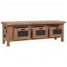 Szafka pod TV, 3 szuflady, 120x30x40 cm, lite drewno mahoniowe