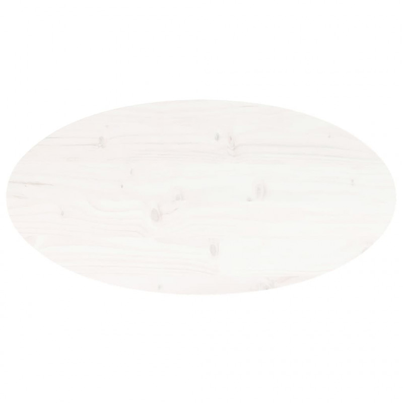 Blat stołu, biały, 60x30x2,5 cm, lite drewno sosnowe, owalny