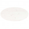 Blat stołu, biały, 60x30x2,5 cm, lite drewno sosnowe, owalny