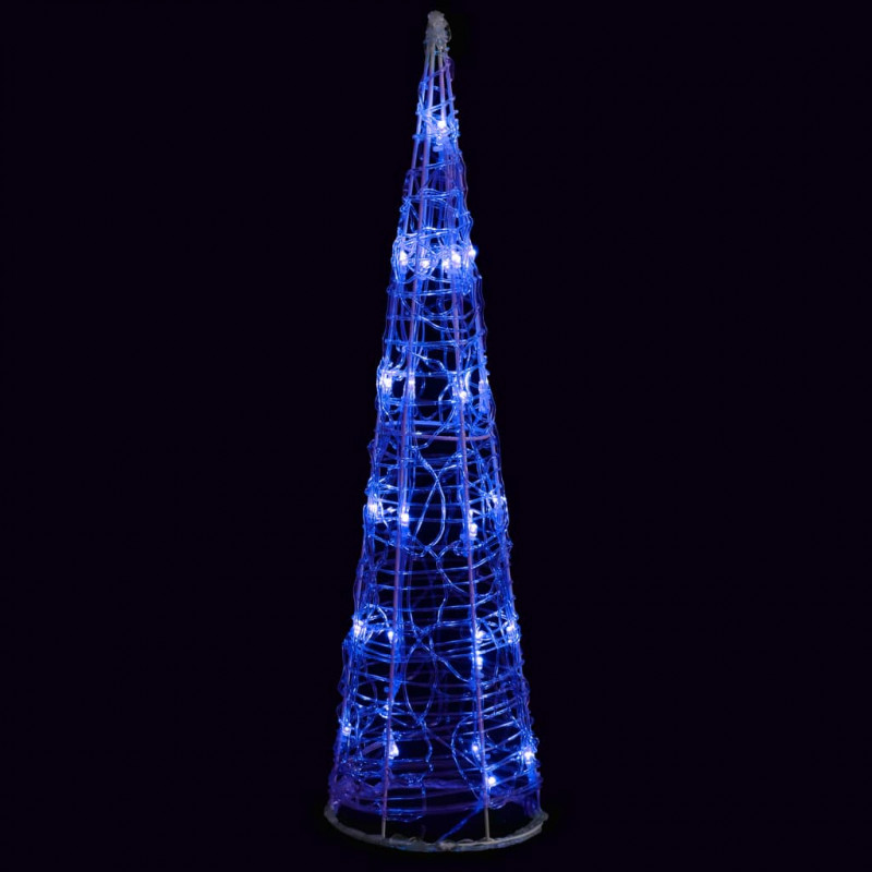 Stożek dekoracyjny, akrylowy, niebieski, LED, 60 cm