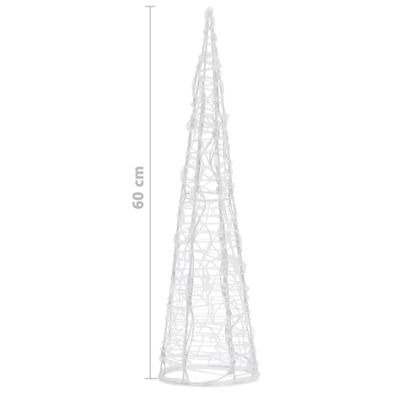 Stożek dekoracyjny, akrylowy, niebieski, LED, 60 cm