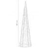 Stożek dekoracyjny, akrylowy, niebieski, LED, 60 cm