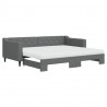 Sofa rozsuwana z materacami, ciemnoszara, 90x200 cm, tkanina