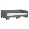 Sofa rozsuwana z materacami, ciemnoszara, 90x200 cm, tkanina