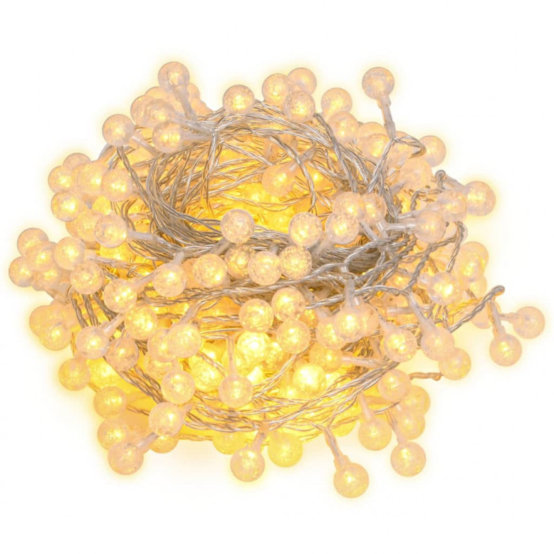 Lampki świąteczne, 20 m, 200 diod LED, ciepła biel, 8 funkcji