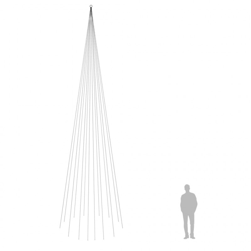 Choinka do montażu na maszcie 1134 ciepłych białych LED, 800 cm