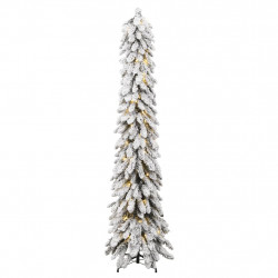 Sztuczna choinka ze 130 lampkami LED, ośnieżona, 210 cm