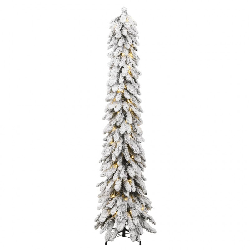 Sztuczna choinka ze 130 lampkami LED, ośnieżona, 210 cm