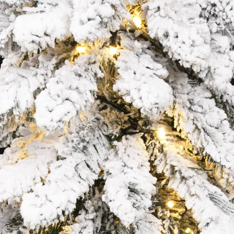 Sztuczna choinka ze 130 lampkami LED, ośnieżona, 210 cm