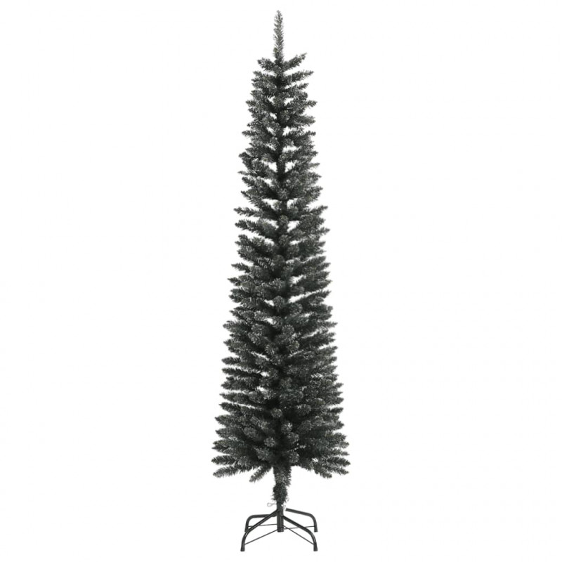 Sztuczna, smukła choinka ze stojakiem, zielona, 180 cm, PVC