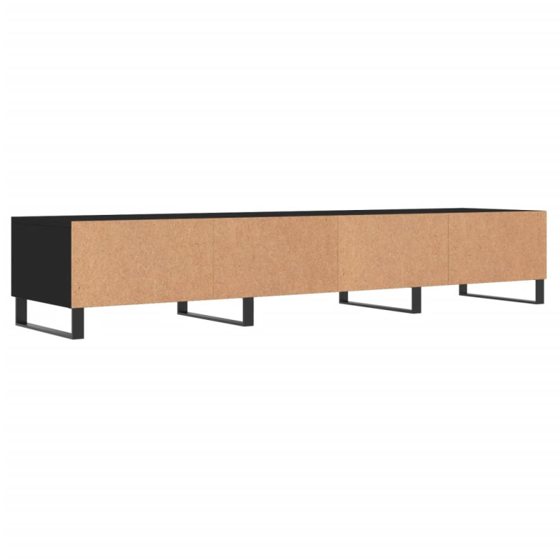 Szafka pod TV, czarna, 150x36x30 cm, materiał drewnopochodny