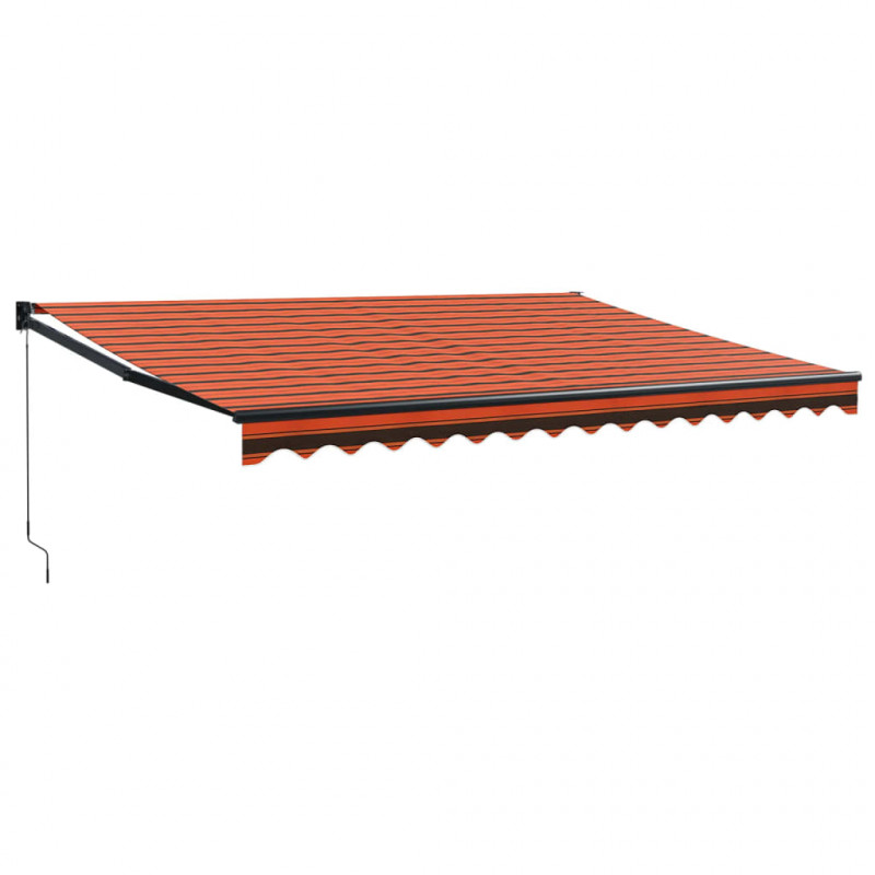 Zwijana markiza, pomarańcz i brąz, 4x3 m, tkanina i aluminium