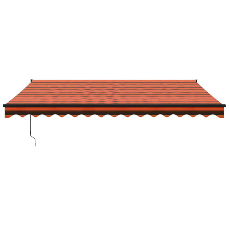 Zwijana markiza, pomarańcz i brąz, 4x3 m, tkanina i aluminium