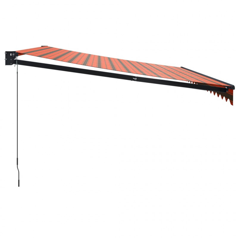 Zwijana markiza, pomarańcz i brąz, 4x3 m, tkanina i aluminium