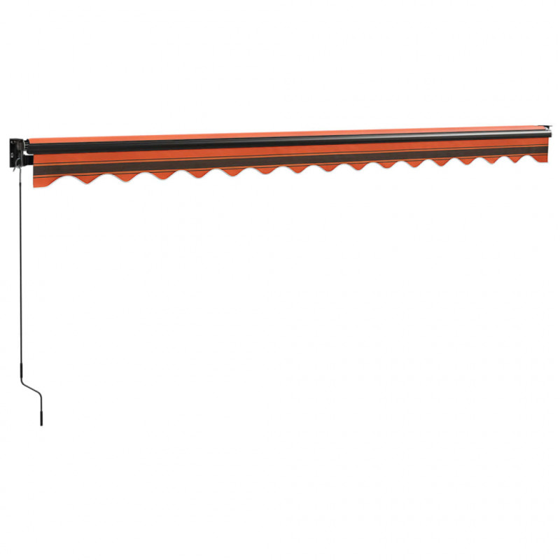 Zwijana markiza, pomarańcz i brąz, 4x3 m, tkanina i aluminium