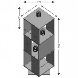 FMD Obrotowa szafka na dokumenty, 34 x 34 x 108 cm, dębowa