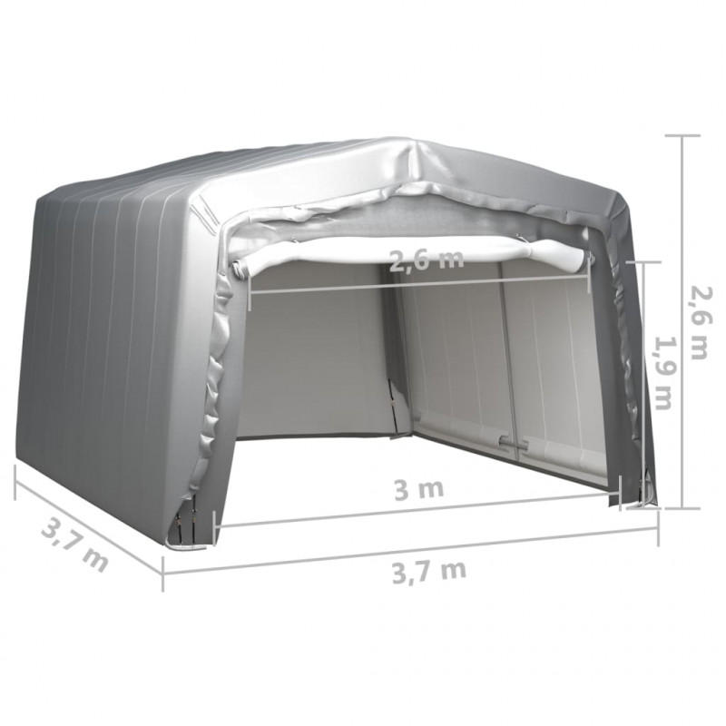 Namiot magazynowy, 370 x 370 cm, stal, szary