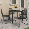 5-częściowy zestaw mebli ogrodowych, rattan PVC, czarny