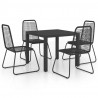 5-częściowy zestaw mebli ogrodowych, rattan PVC, czarny