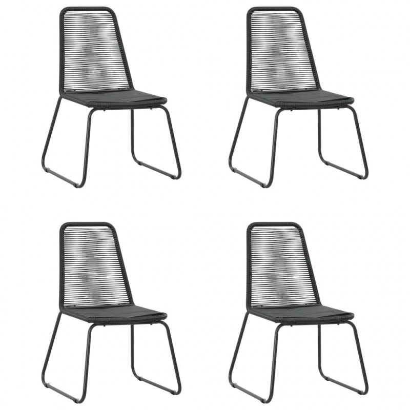 5-częściowy zestaw mebli ogrodowych, rattan PVC, czarny