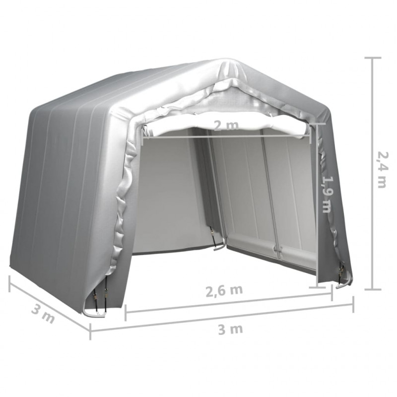 Namiot magazynowy, 300x300 cm, stal, szary