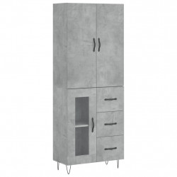 Witrynka, szarość betonu 69,5x34x180 cm materiał drewnopochodny