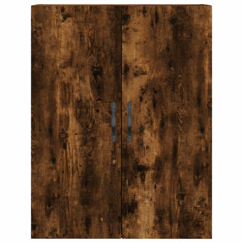 Witrynka przydymiony dąb 69,5x34x180 cm materiał drewnopochodny