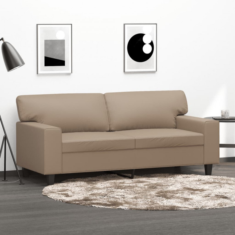 2-osobowa sofa, kolor cappuccino, 140 cm, sztuczna skóra