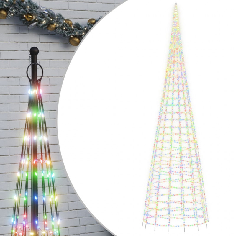 Choinka z lampek, na maszt, 3000 kolorowych LED, 800 cm