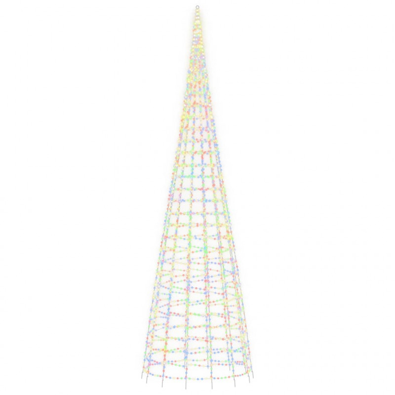 Choinka z lampek, na maszt, 3000 kolorowych LED, 800 cm