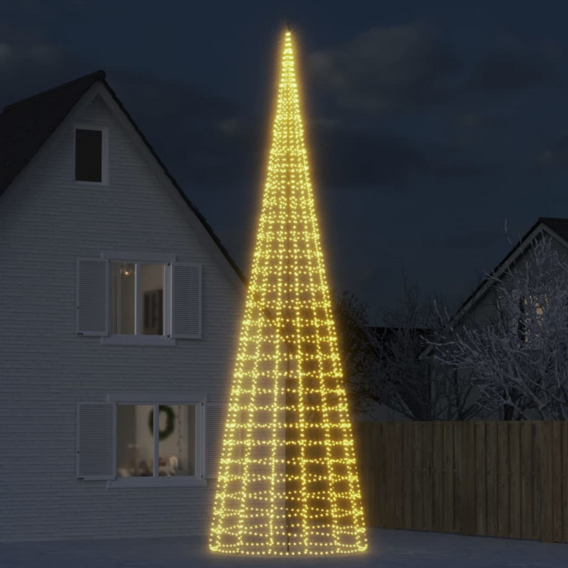 Choinka z lampek, na maszt, 3000 ciepłych białych LED, 800 cm